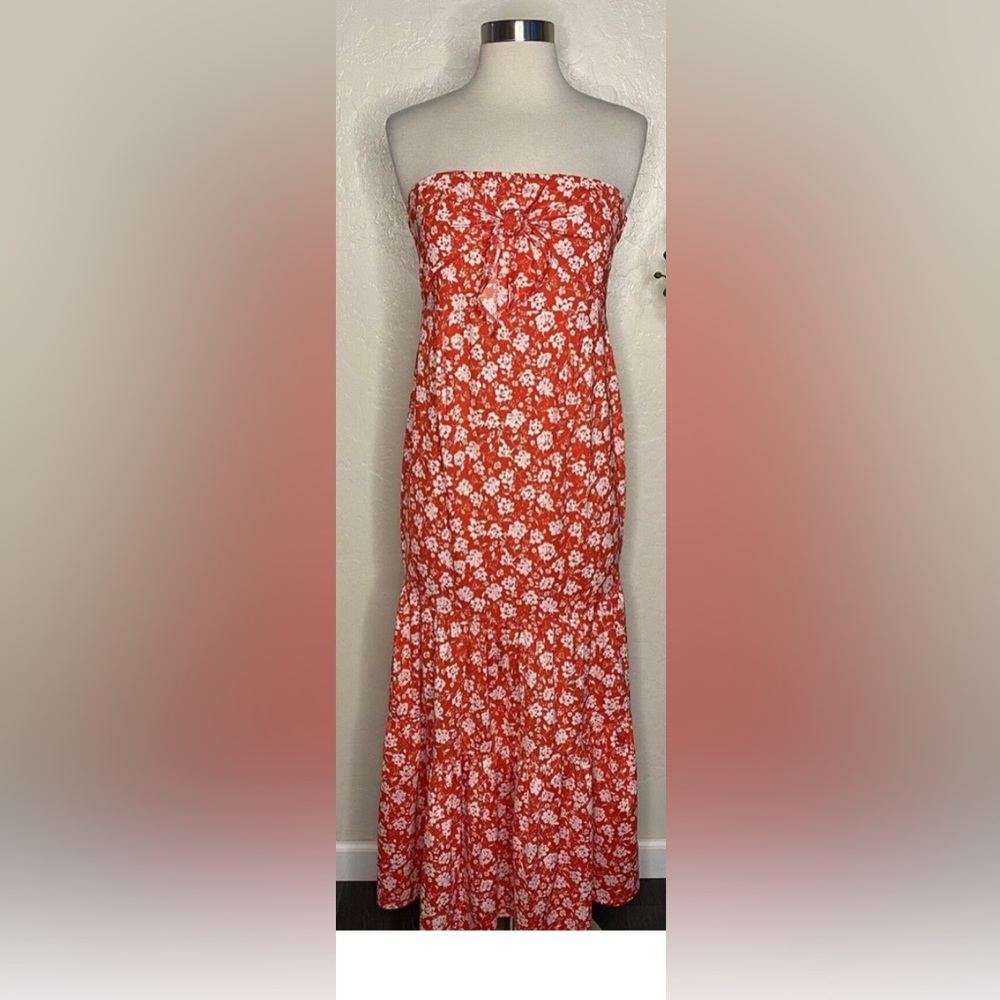 NWT Asos Maternity Bandeau Tie Front Maxi Dress